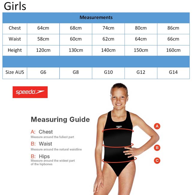 Speedo girls sizing on sale