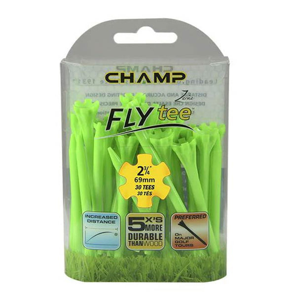 Champ Zarma Fly Golf Tee White Blue Stripe or Lime Green 30 Pack