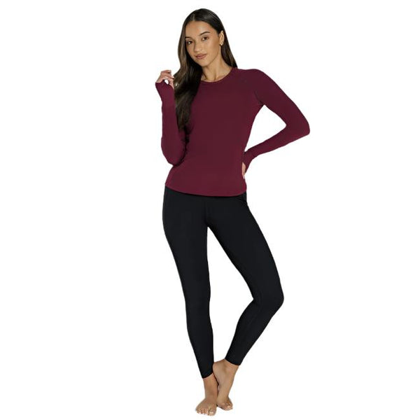 Abi and Joseph Morning Stretch Long Sleeve Top – Claret