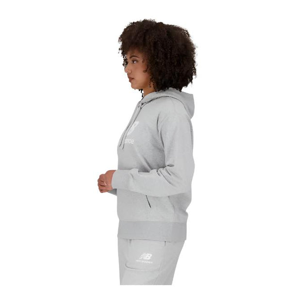 Women’s New Balance Essentials Stacked Logo French Terry Hoodie - Grey