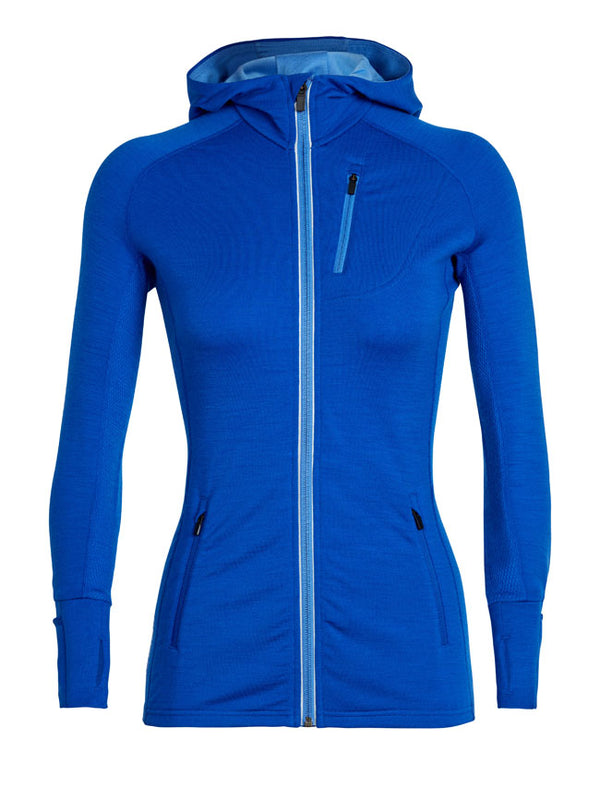 ICEBREAKER WOMENS QUANTUM LS ZIPPED HOOD