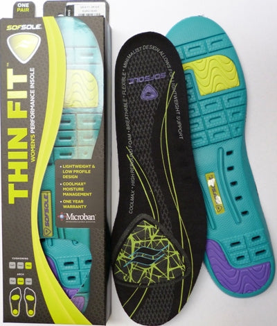 SOF SOLE THIN FIT INSOLE WOMEN 5-7.5 US