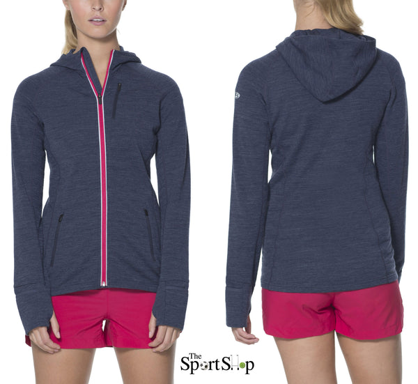 ICEBREAKER WOMENS QUANTUM LS ZIPPED HOOD