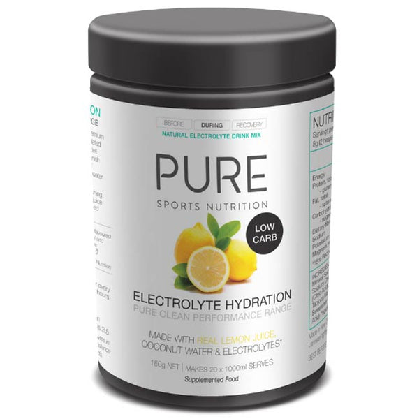 Pure Electrolyte Hydration Low Carb 160g Tub Lemon